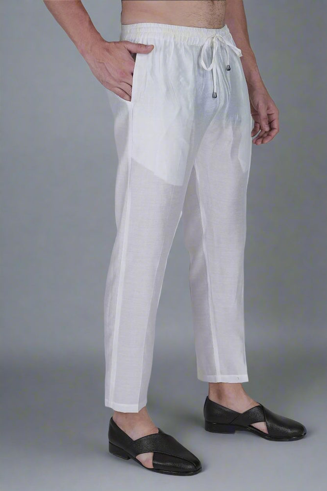 
                      
                        White Viscose Blend Men's Pajama Pant
                      
                    