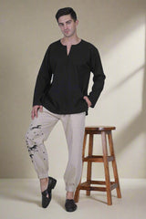 Body fit Kurta with Cotton Linen touch Pajama Pant