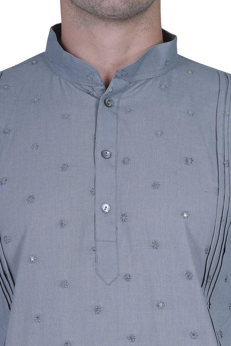 elegant silver festive kurta for men
