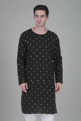 Heritage Black Bloom Kurta