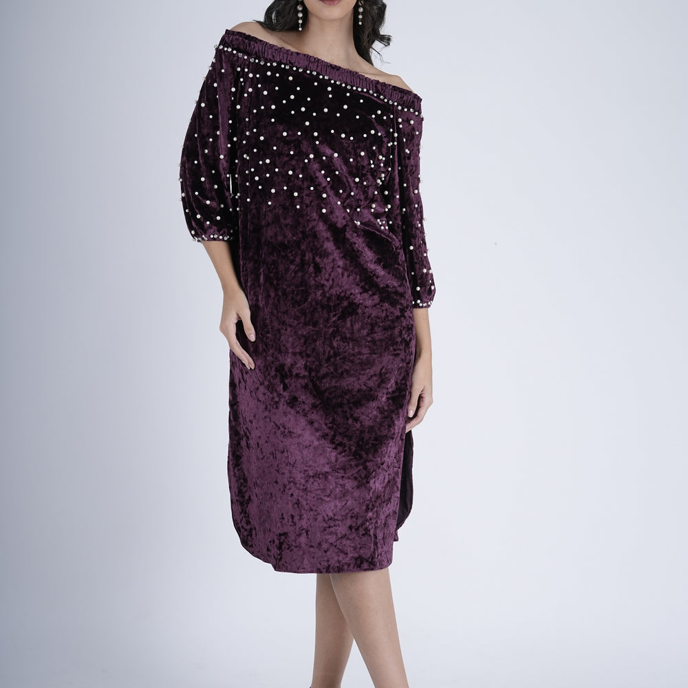 
                      
                        Pearl-Studded Velvet Royalty Dress
                      
                    