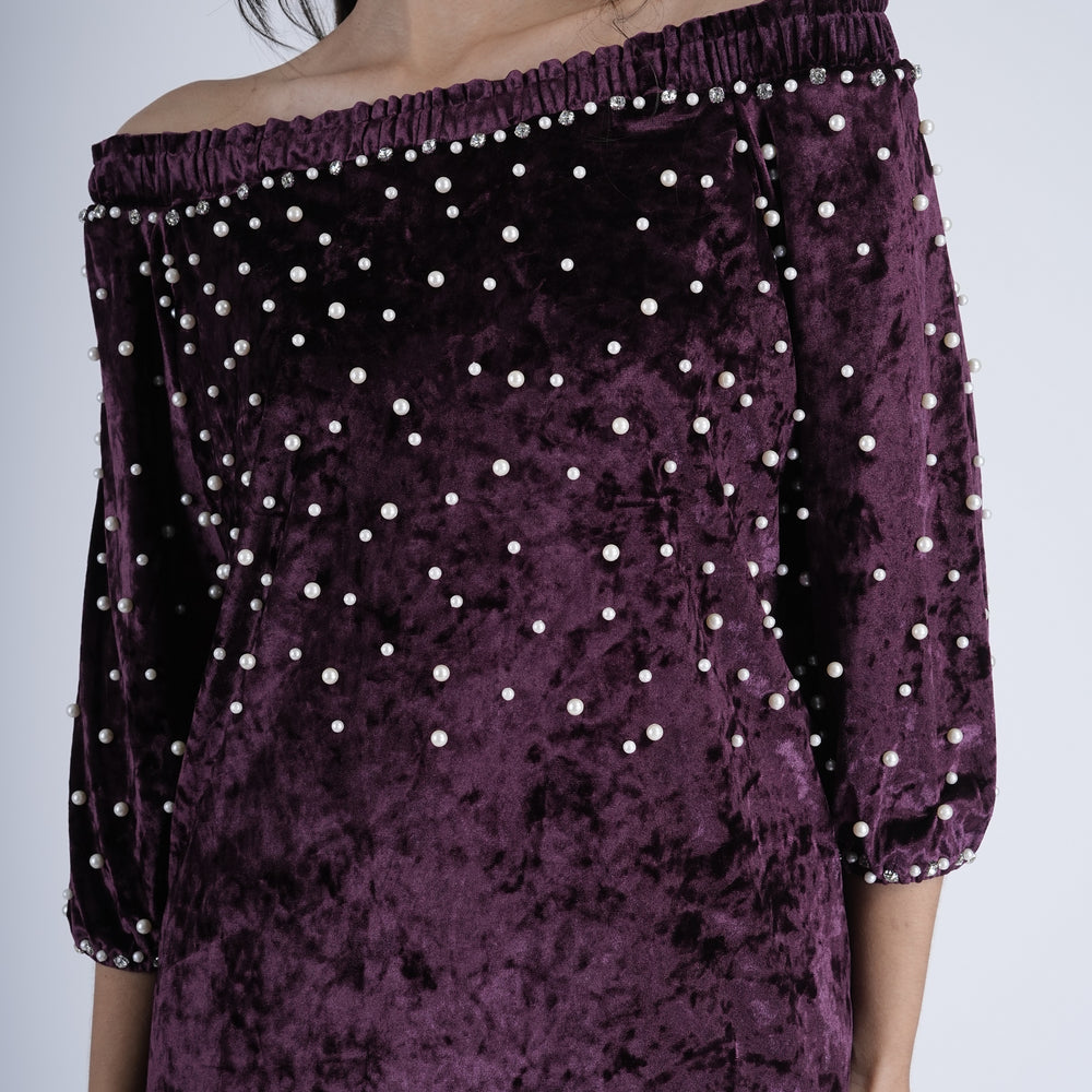 
                      
                        Pearl-Studded Velvet Royalty Dress
                      
                    