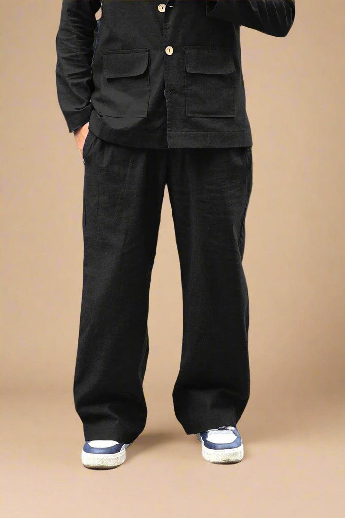 Black Color Cotton Pajama - Nirmal Online