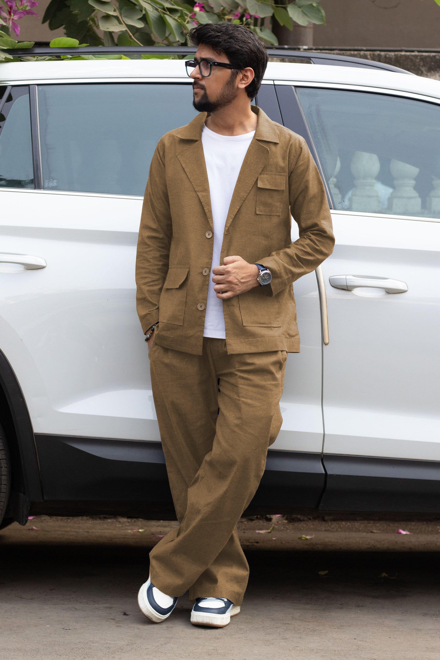 Brown Cotton Blazer