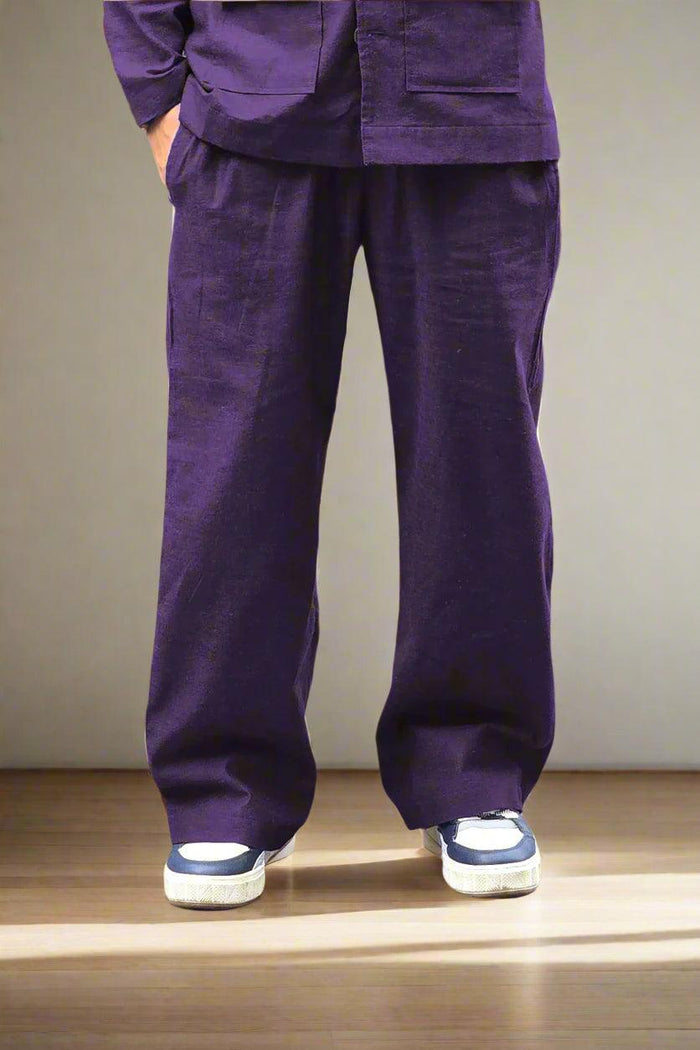 Purple Cotton Pajama - Nirmal Online