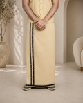 Premium Cotton Stripe Pajamalungi – Skin Beige