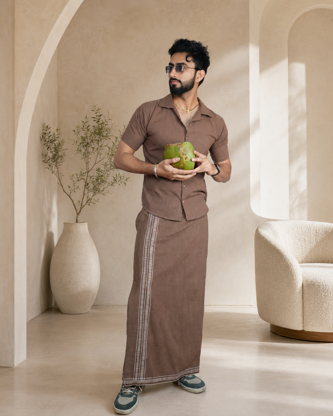 Premium Cotton Stripe Pajamalungi –  Bee Brown