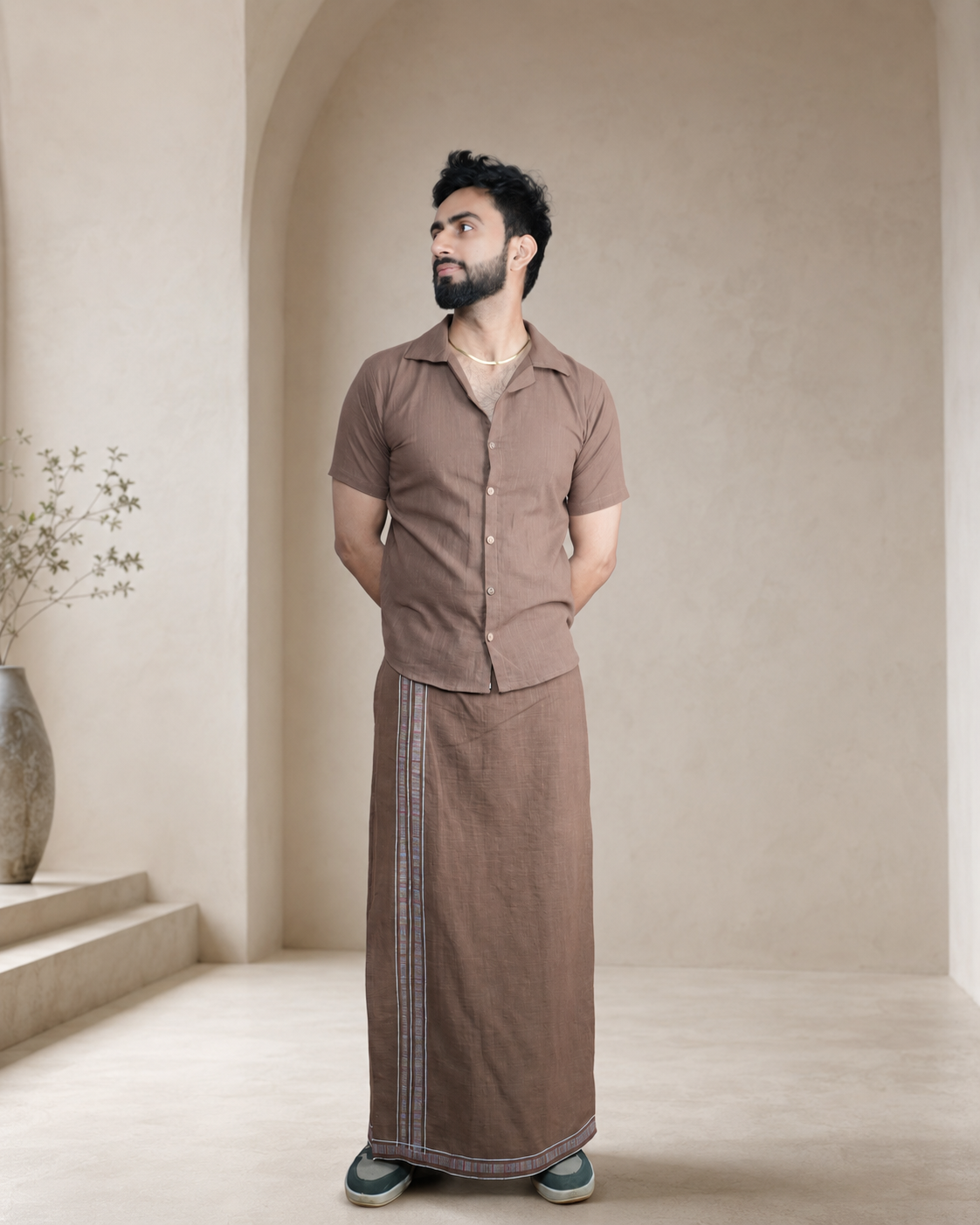 Premium Cotton Stripe Pajamalungi –  Bee Brown