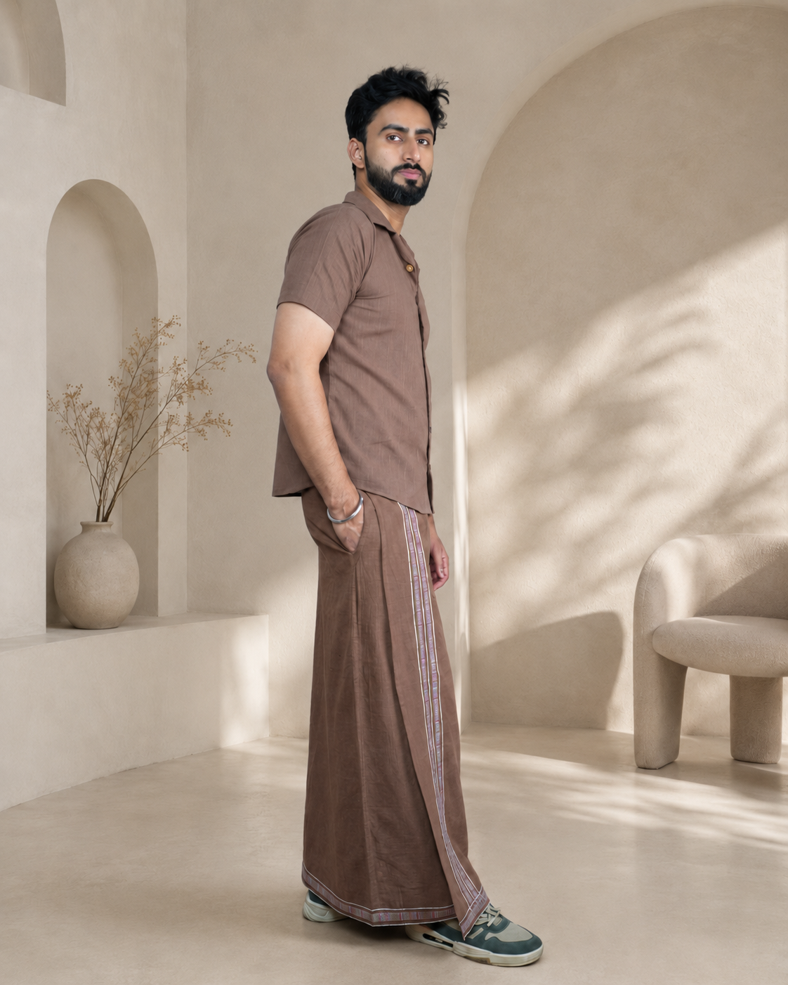 Premium Cotton Stripe Pajamalungi –  Bee Brown