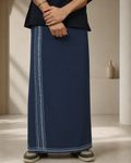 Premium Cotton Stripe Pajamalungi –  Midnight Blue