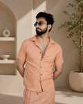Men's Premium  Peach Beige Shirts