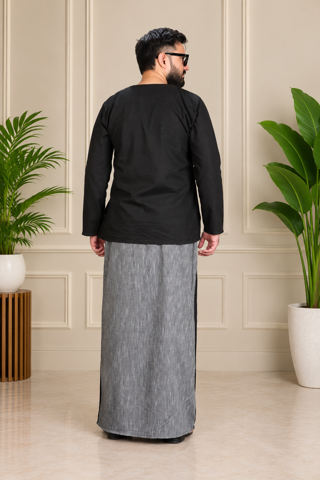 Men's Grey Edge PajamaLungi