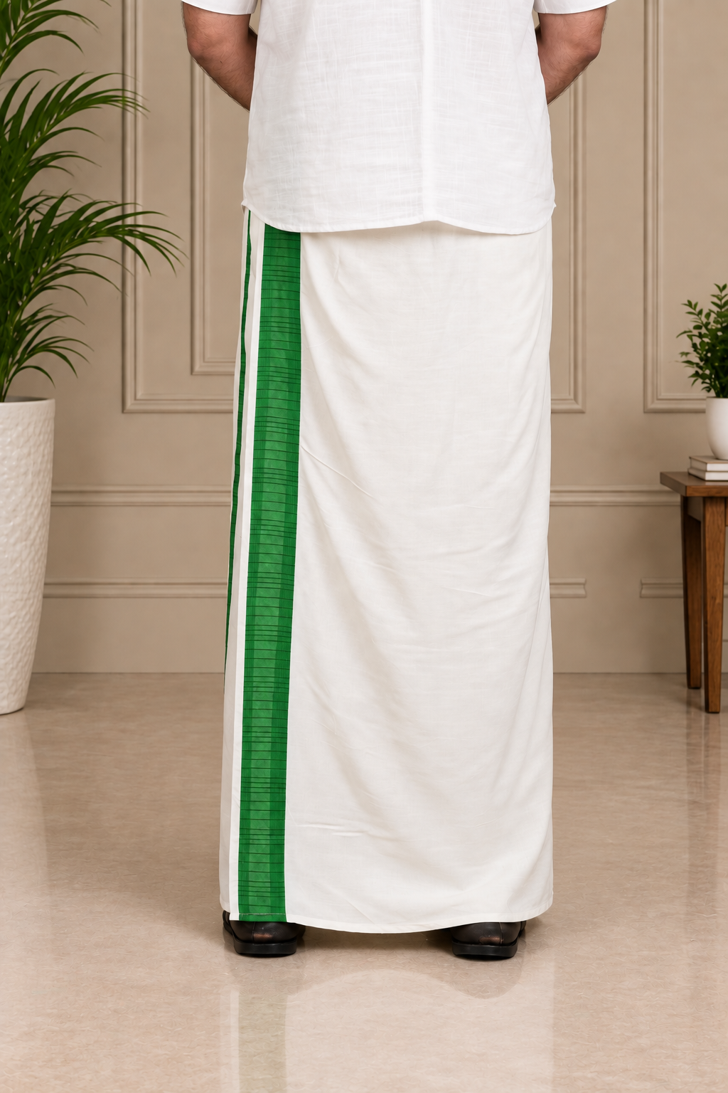 Men's Ivory Forest Stripe PajamaLungi