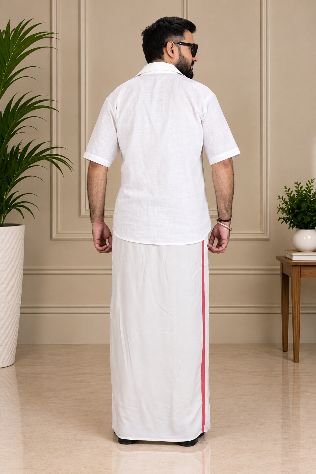 Men's Ivory Rose Stripe PajamaLungi