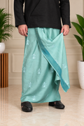 Men's Floral Embroidery PajamaLungi With Contrast Silk Stripe