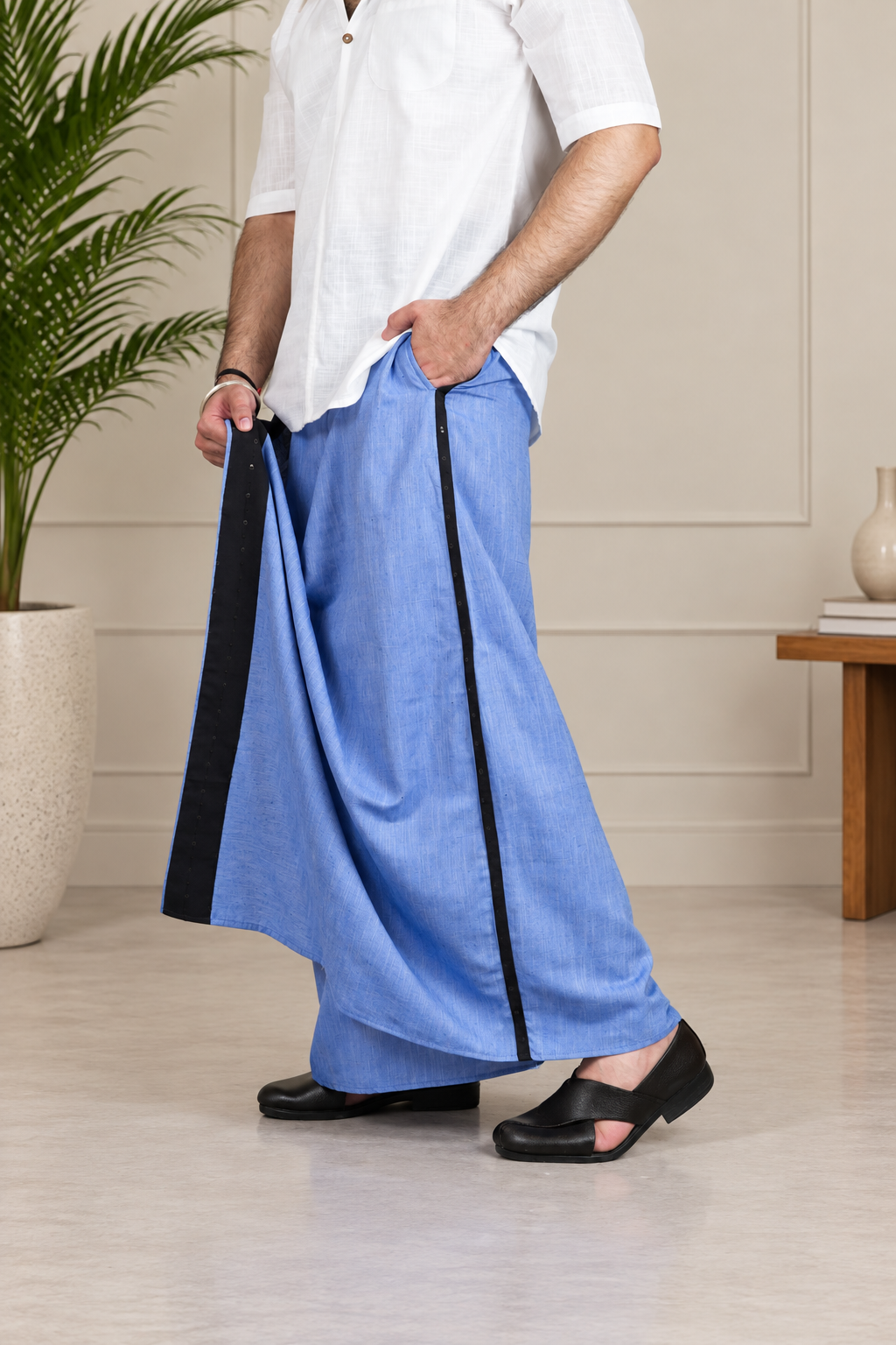 Men's Midnight Edge Blue color Pajamalungi