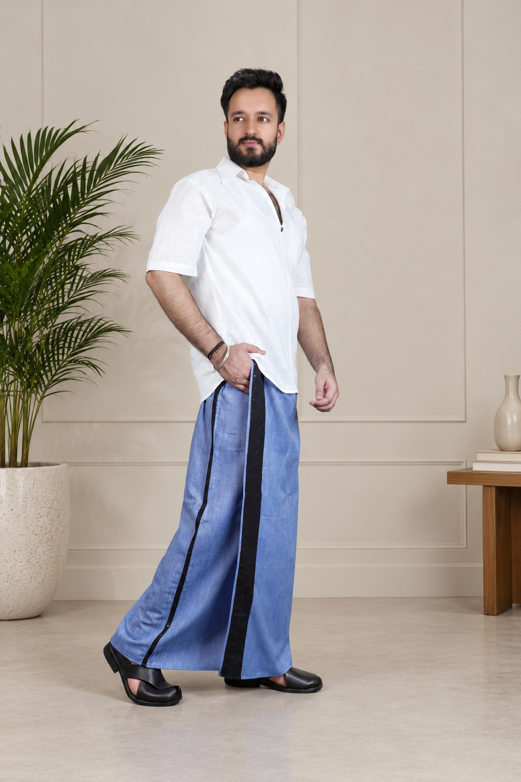 Men's Midnight Edge Blue color Pajamalungi