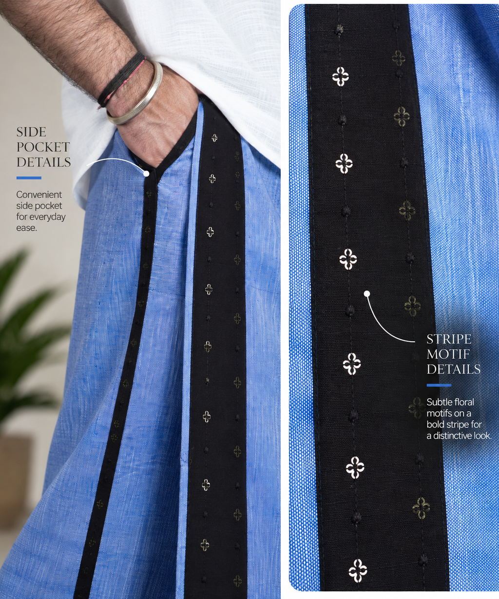 Men's Midnight Edge Blue color Pajamalungi