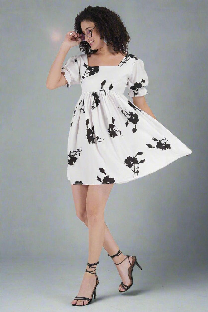 
                      
                        BW Flower Printed Short Dress
                      
                    