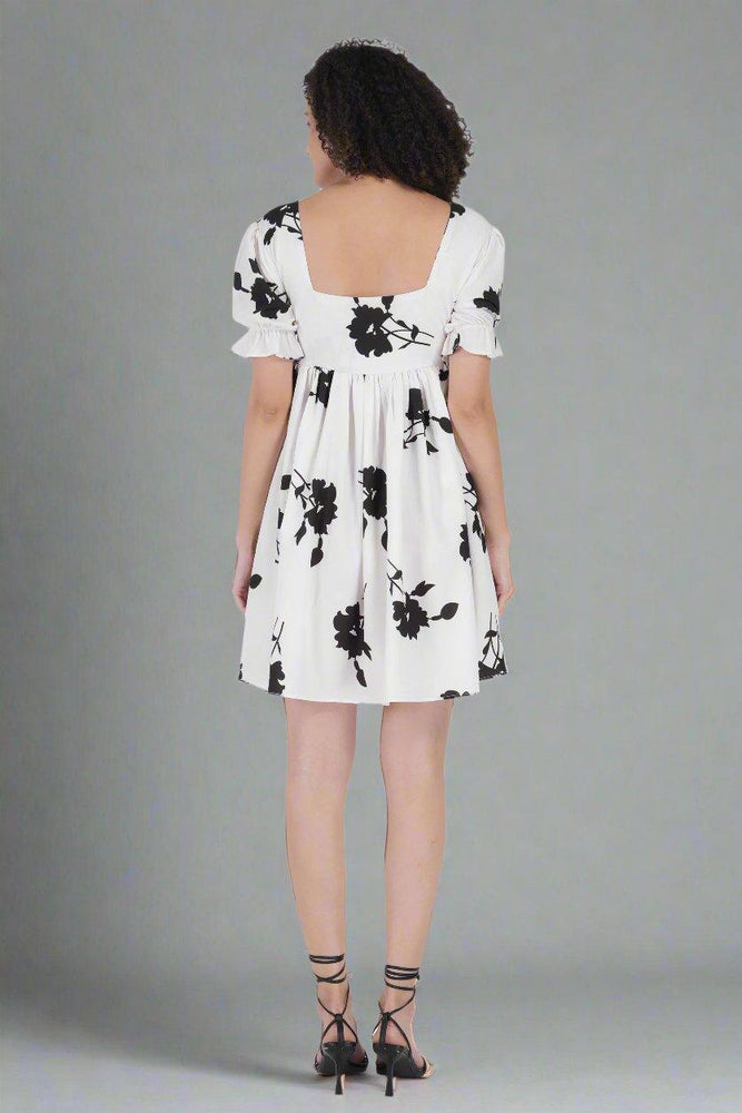 
                      
                        BW Flower Printed Short Dress
                      
                    