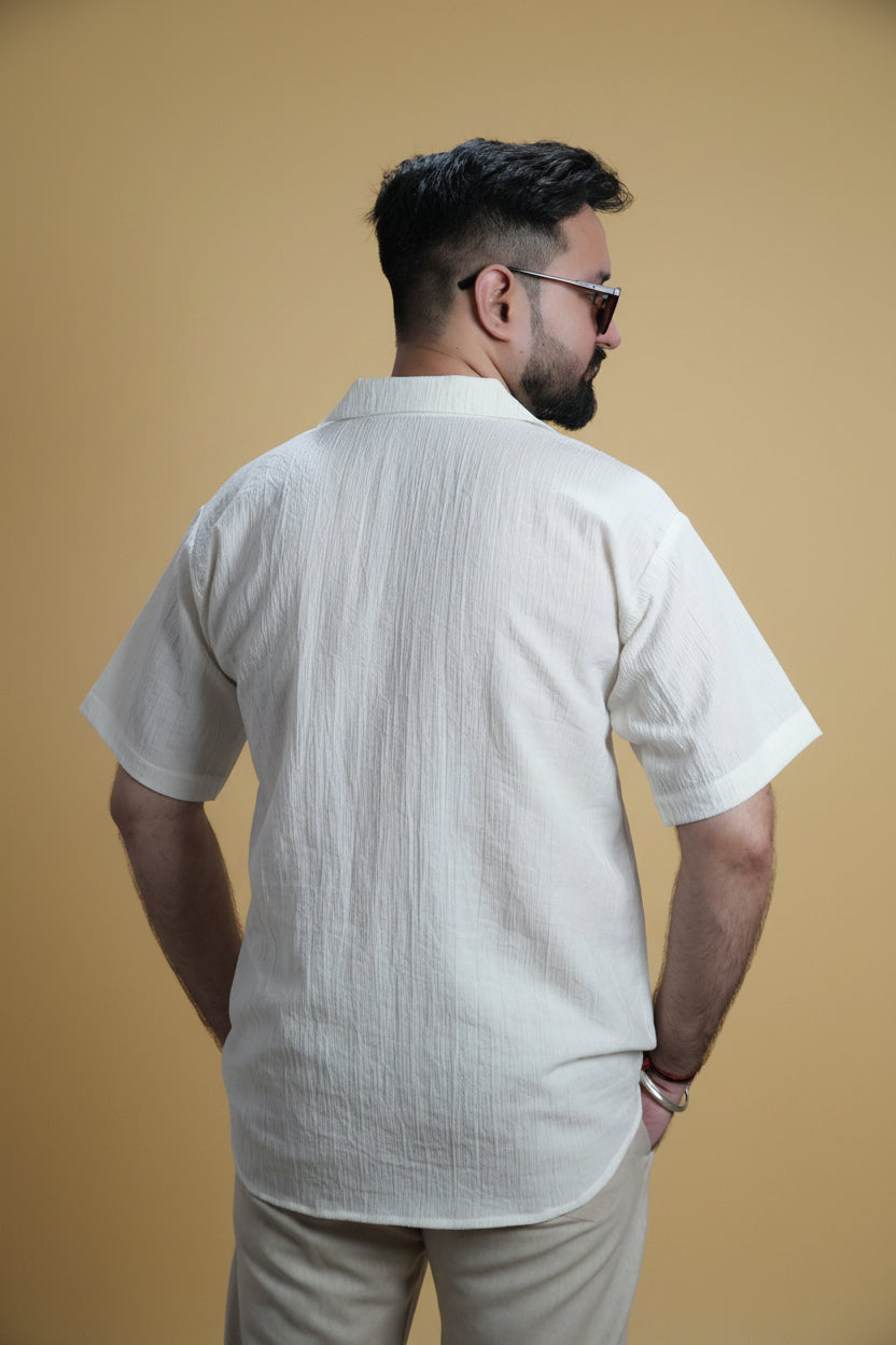 Men Ivory Colour Marina Chiffon Kurta Shirt
