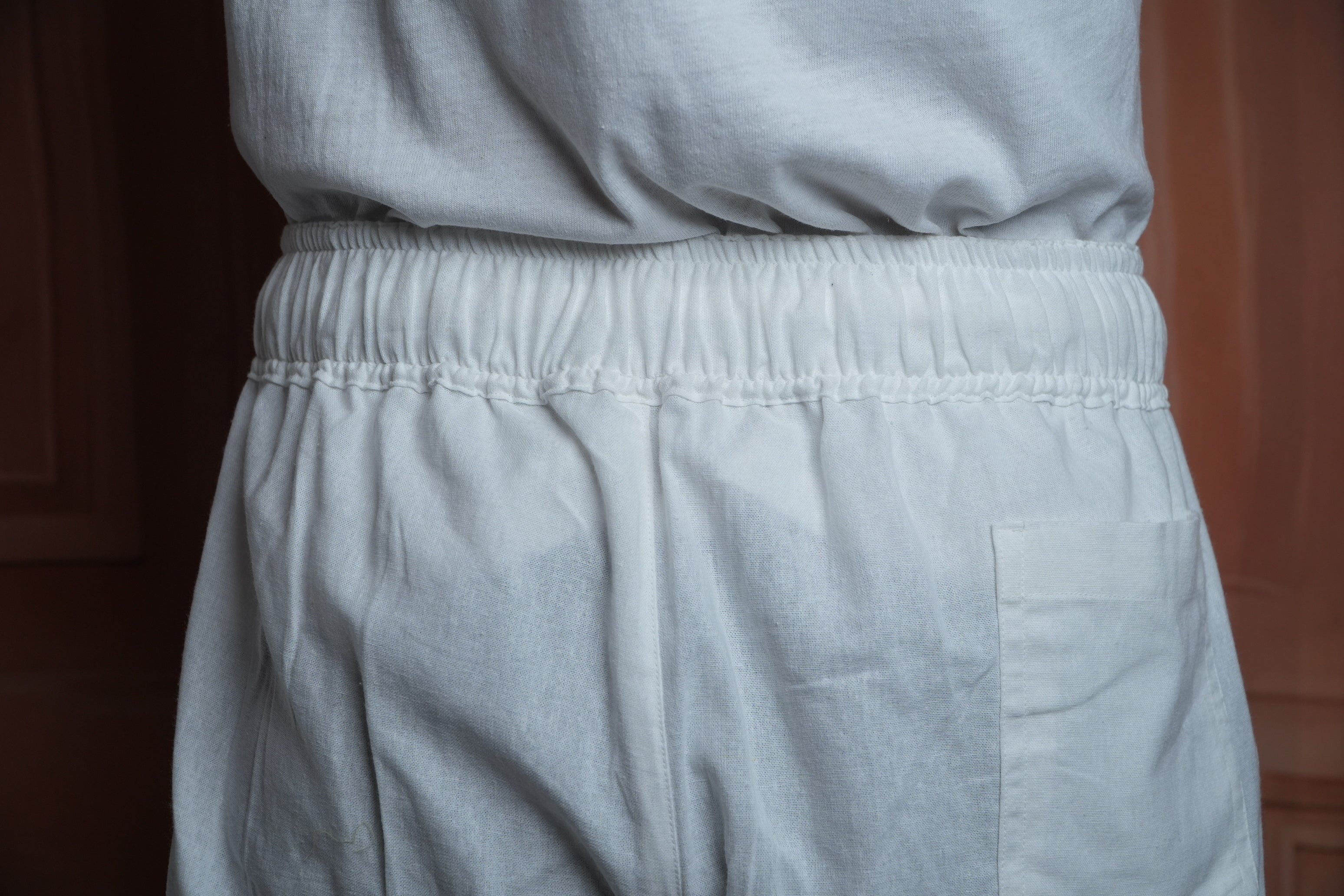 Men Mid Raise White Colour Cotton Short