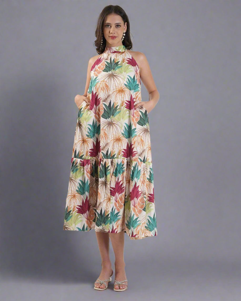 
                      
                        Printed Jungle Leaves Dress for Women
                      
                    