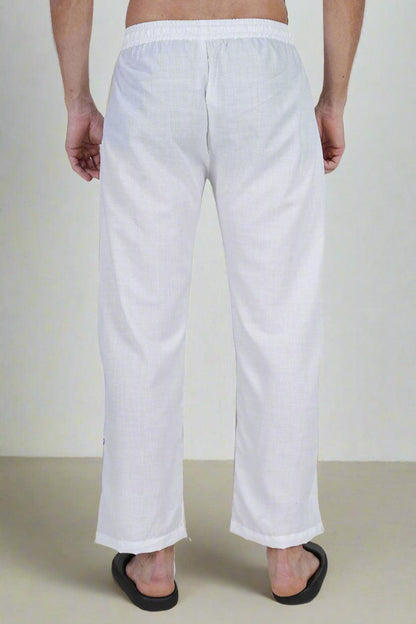 White Poly linen evergreen Pajama
