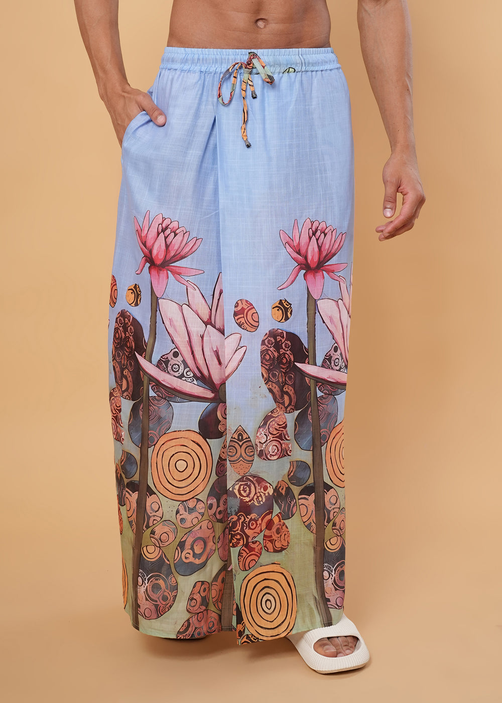 Pink Lotus Printed Pajamalungi