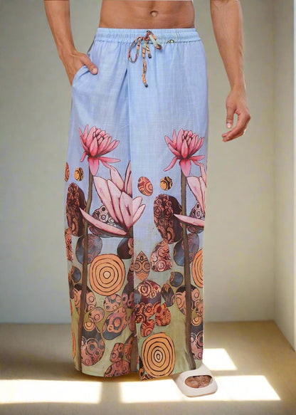 Pink Lotus Printed Pajamalungi