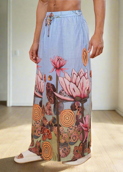 Pink Lotus Printed Pajamalungi