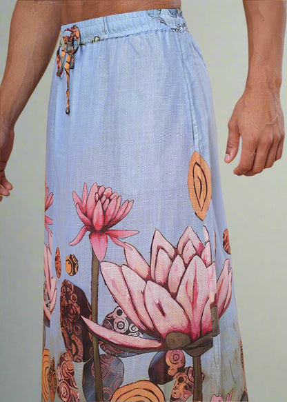 Pink Lotus Printed Pajamalungi