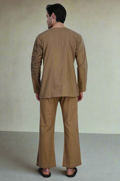 Brown Chess King Print Pajama