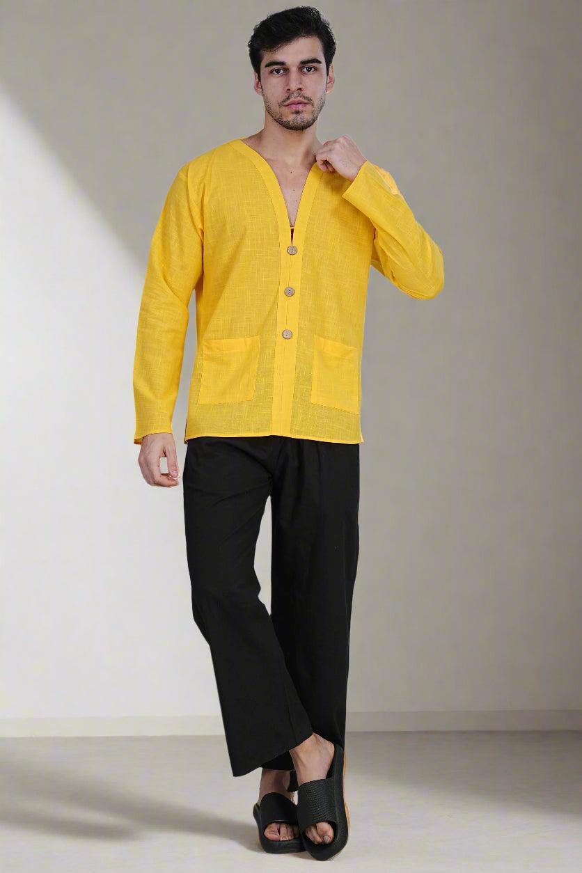Yellow Elegance Kurta - Nirmal Online