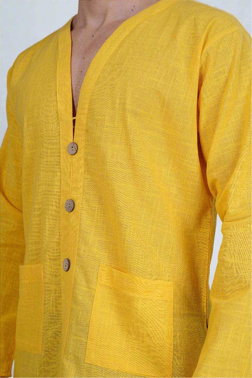 Yellow Elegance Kurta - Nirmal Online