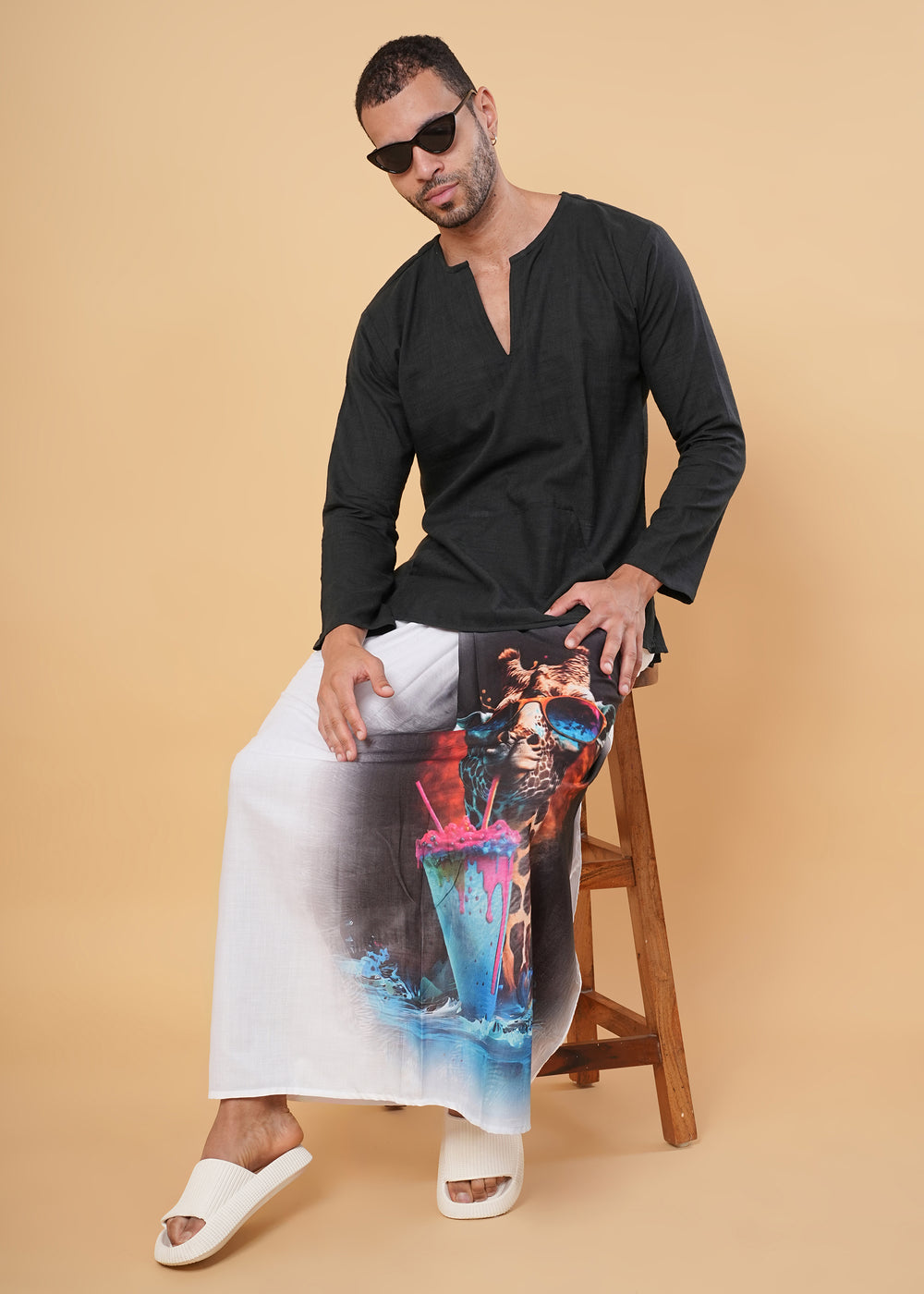 Cool Giraffe Kurta Pajamalungi Set