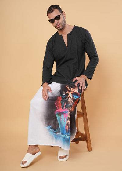 Cool Giraffe Kurta Pajamalungi Set