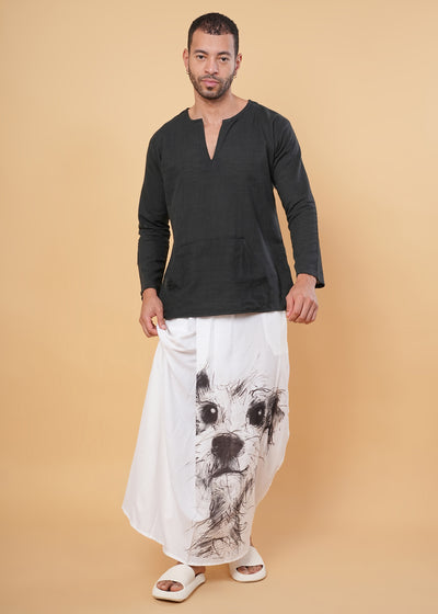 Doggo Doodle Kurta Pajamalungi Set