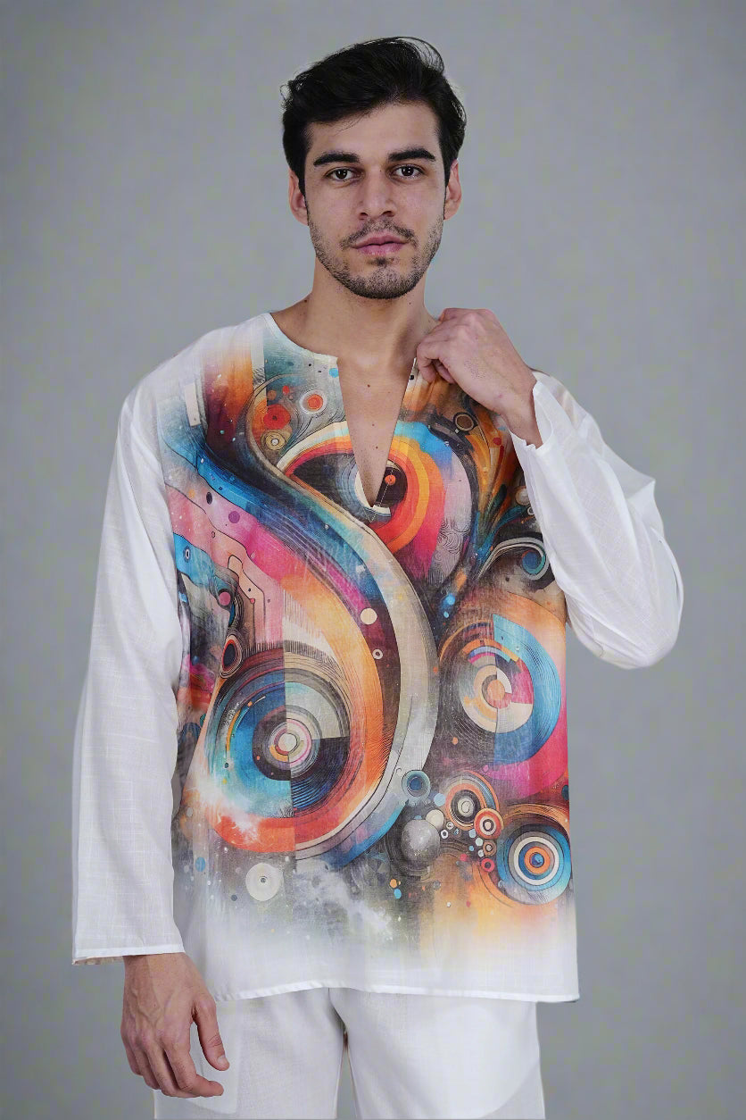 Vibrant Swirl Kurta