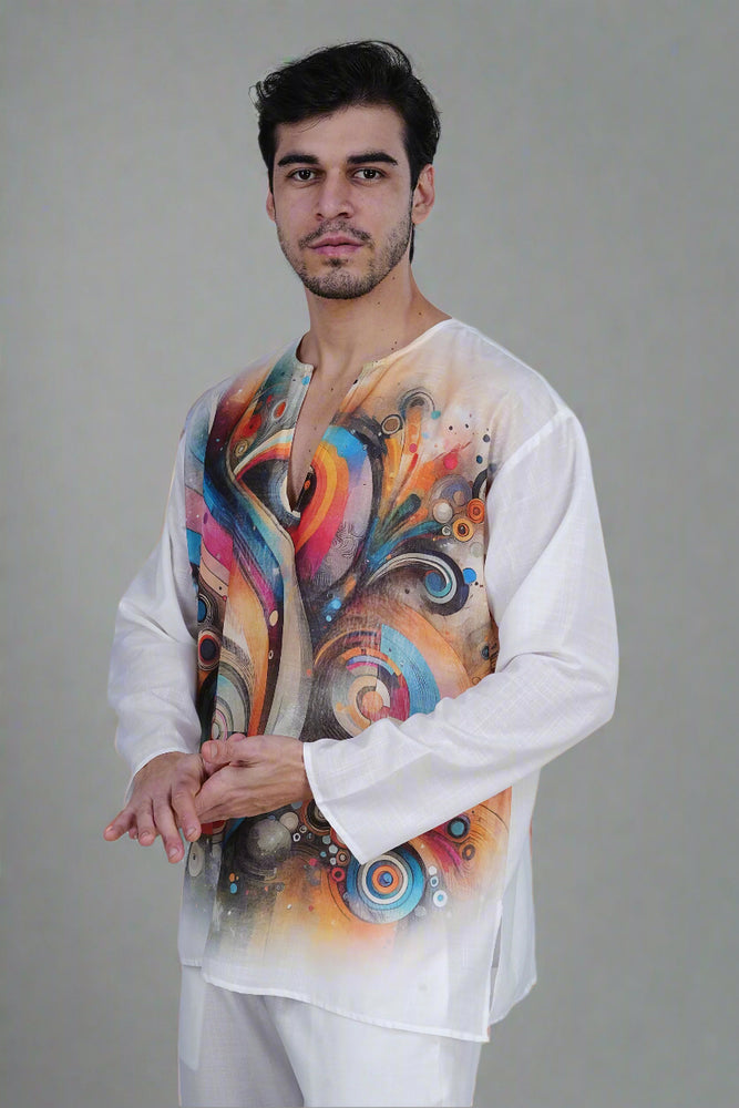 
                      
                        Vibrant Swirl Kurta
                      
                    