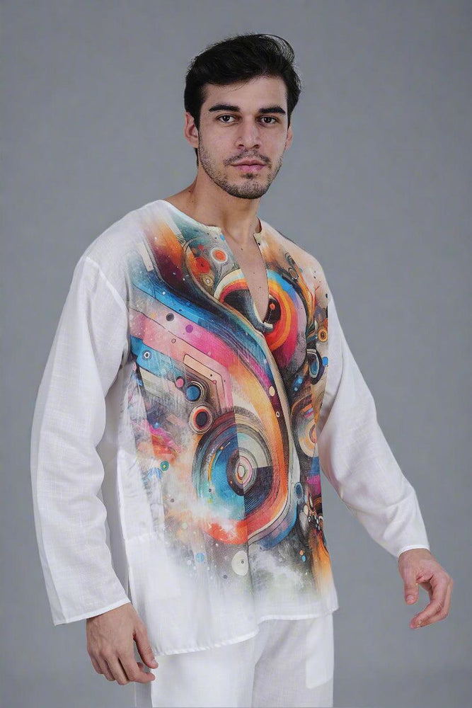 
                      
                        Vibrant Swirl Kurta
                      
                    