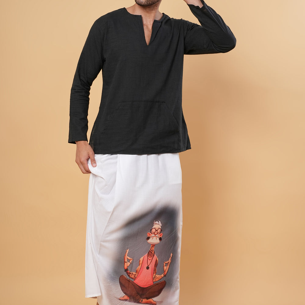 
                      
                        Peaceful Flamingo Kurta Pajamalungi Set
                      
                    