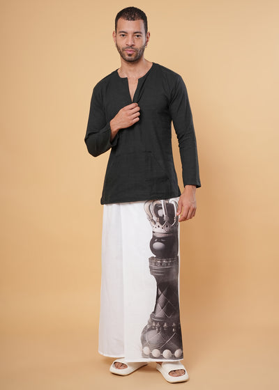 Checkmate Kurta Pajamalungi Set