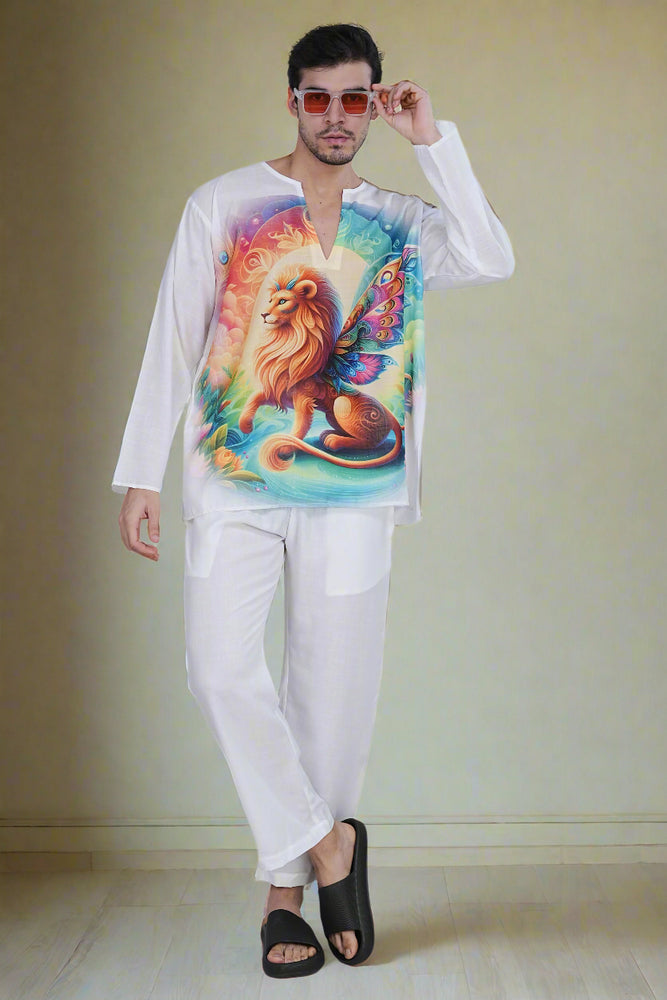 
                      
                        Dreamscape Lion  Kurta Pajama Set
                      
                    