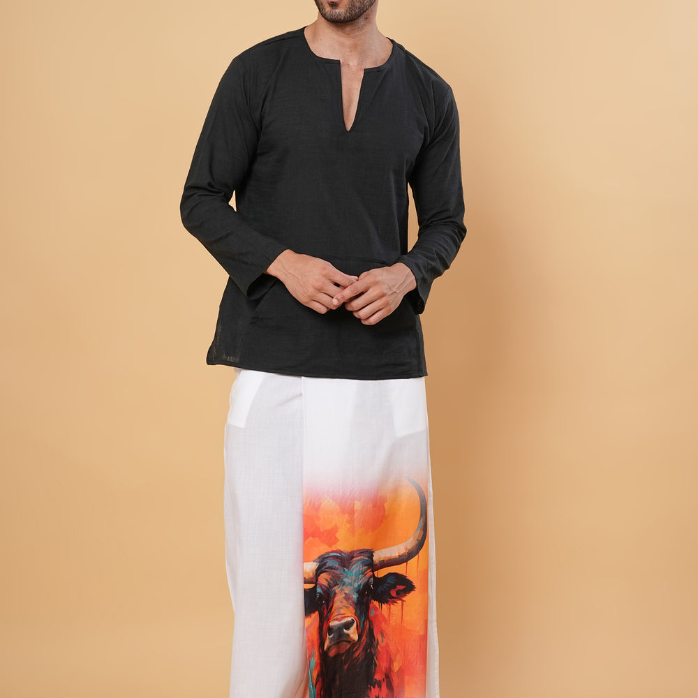 
                      
                        Bull Art Kurta Pajamalungi Set
                      
                    