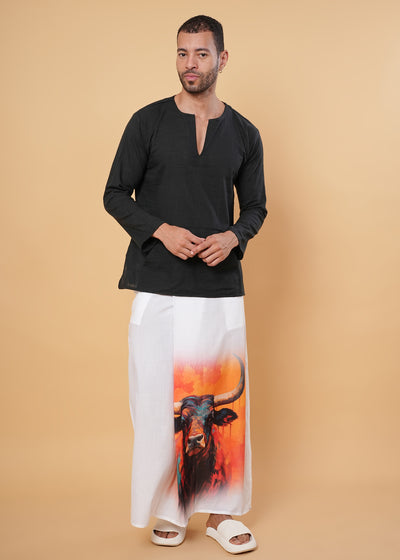 Bull Art Kurta Pajamalungi Set