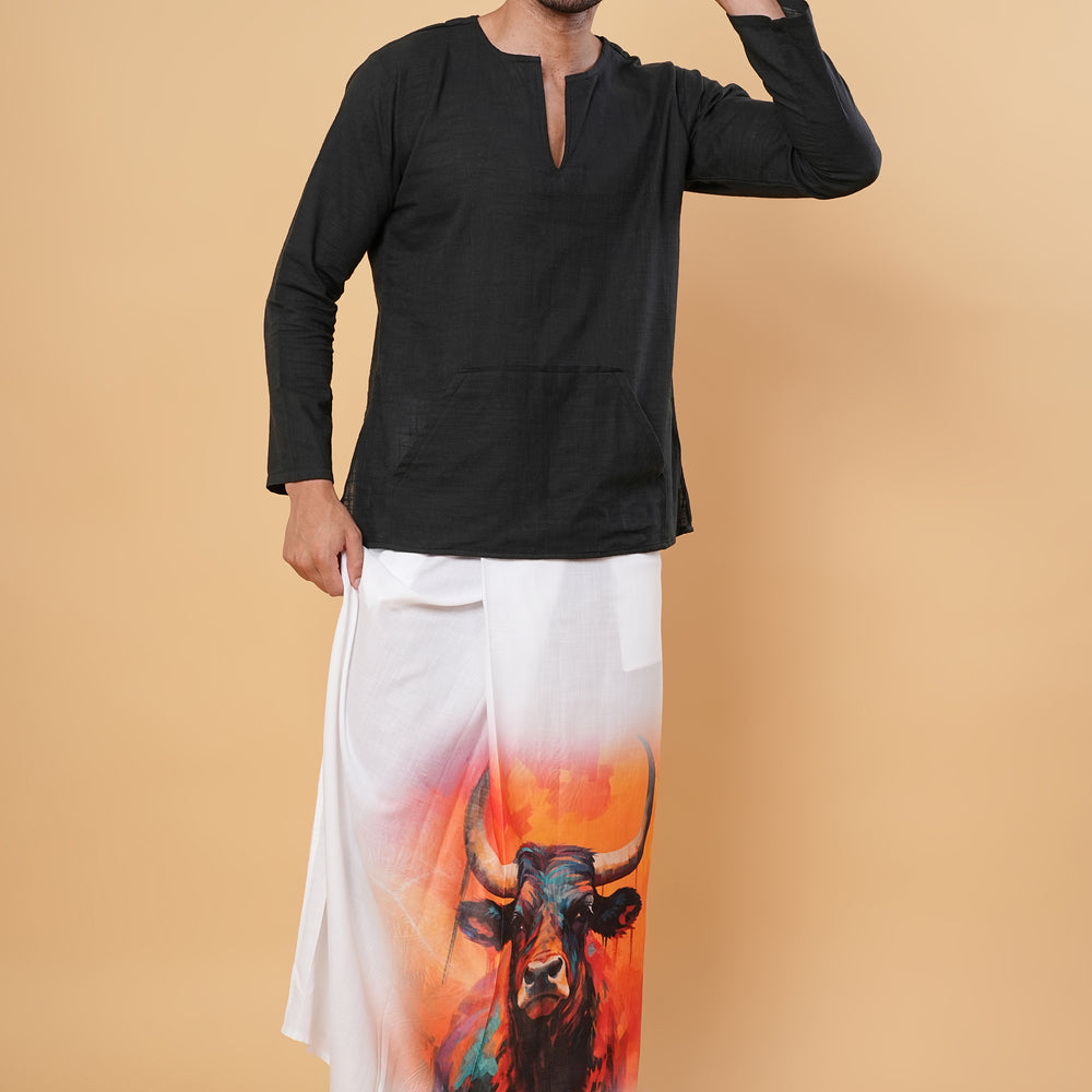 
                      
                        Bull Art Kurta Pajamalungi Set
                      
                    
