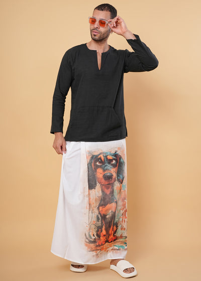 Playful Pup Kurta Pajamalungi Set