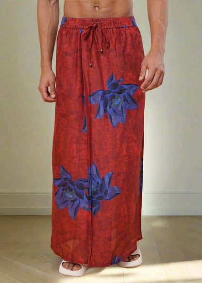 Red Floral Motif Pajamalungi
