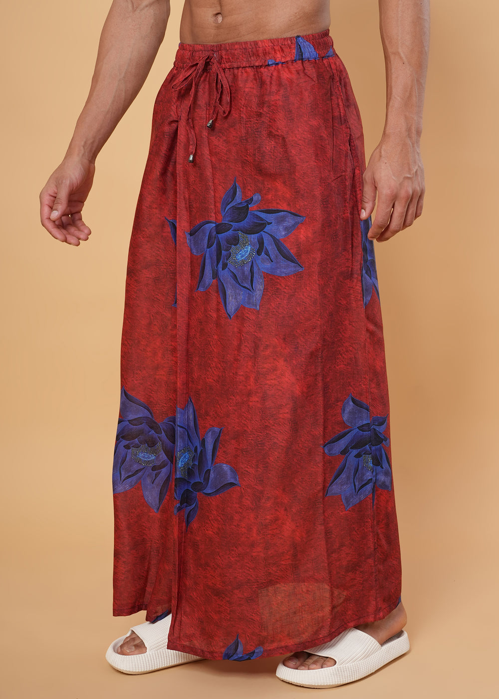 Red Floral Motif Pajamalungi